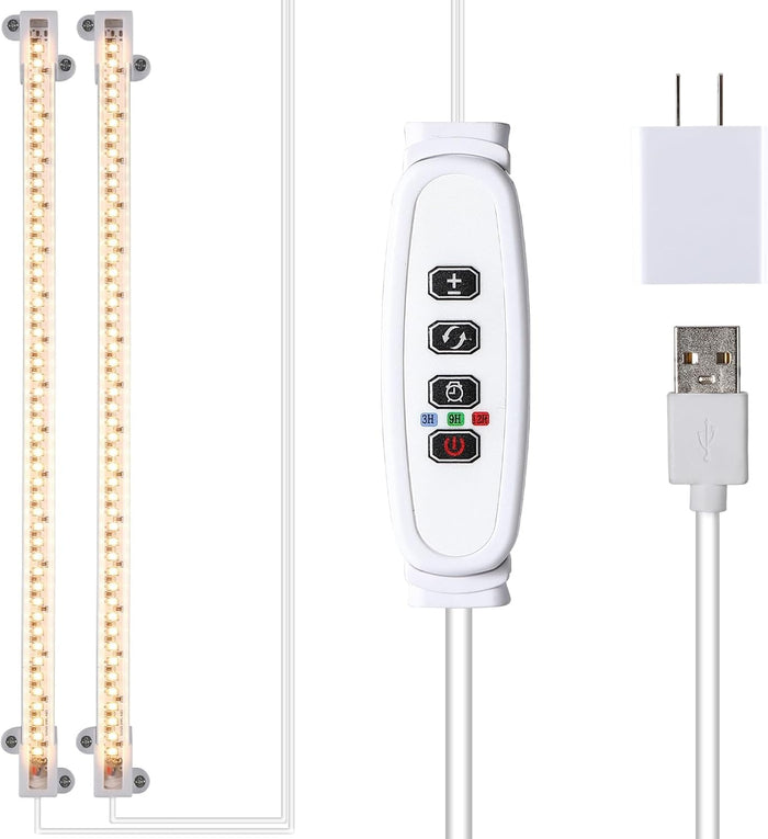full-spectrum 3000k/3500k leds (96 per strip) replicating natural sunlight