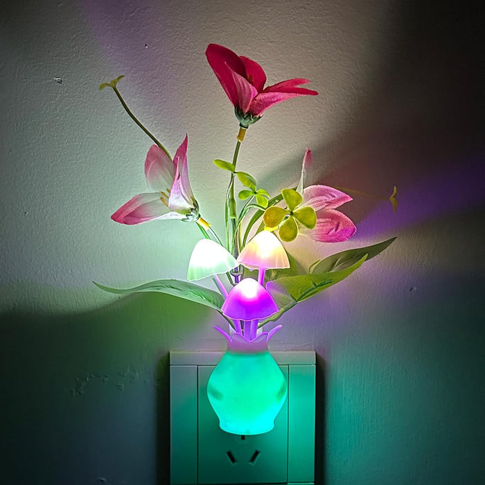 MushroomBloom Baby Night Light – Auto Sensor Dusk to Dawn Lamp for Nursery and Toddler Bedroom