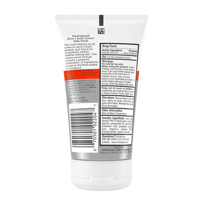 Neutrogena All-In-1 Acne Control Daily Face Scrub – Thoughtful Skincare Gift for Teens and College Students