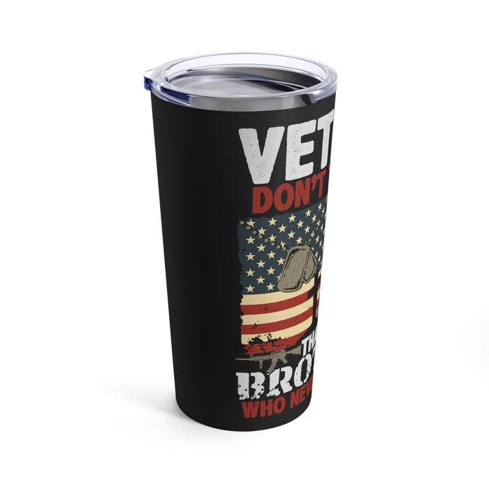 Never Forgotten: 20oz Black Military Design Tumbler - Honoring Veterans and Their Fallen Comrades