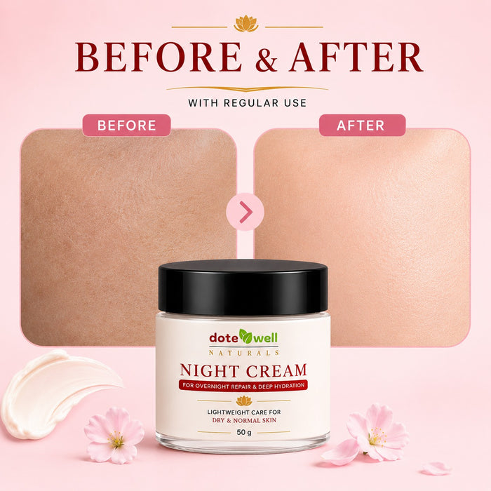 Night Cream for Overnight Repair & Deep Hydration | Skin Brightening for Dull & Dry Skin | 50g