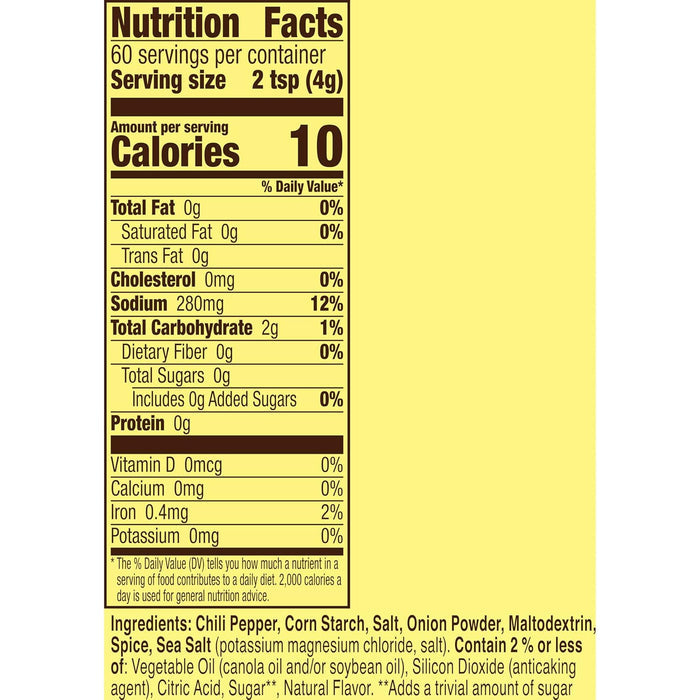 original taco flavor blend featuring chili pepper, onion powder, and spice