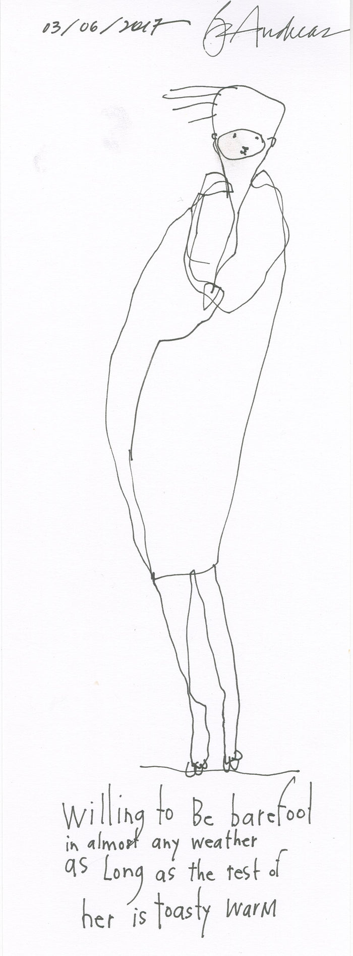 original pen + ink: barefoot