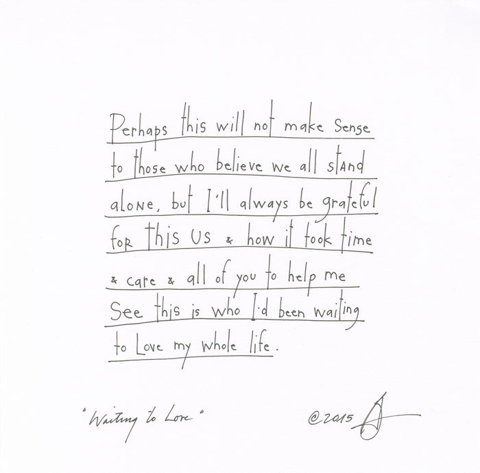 original pen + ink: waiting to love