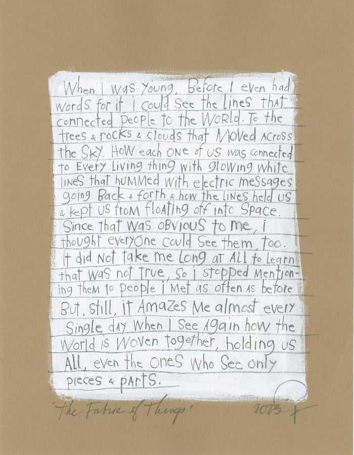 original pencil + paint: the fabric of things