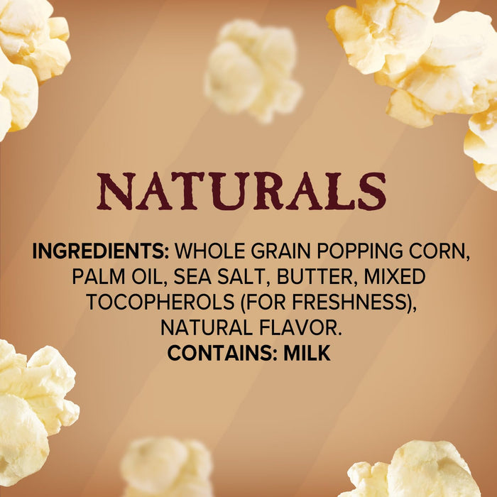 Orville Redenbacher's Naturals Popcorn – After-School Snack for Kids, Gluten-Free Single-Serve Bags, 6-Count
