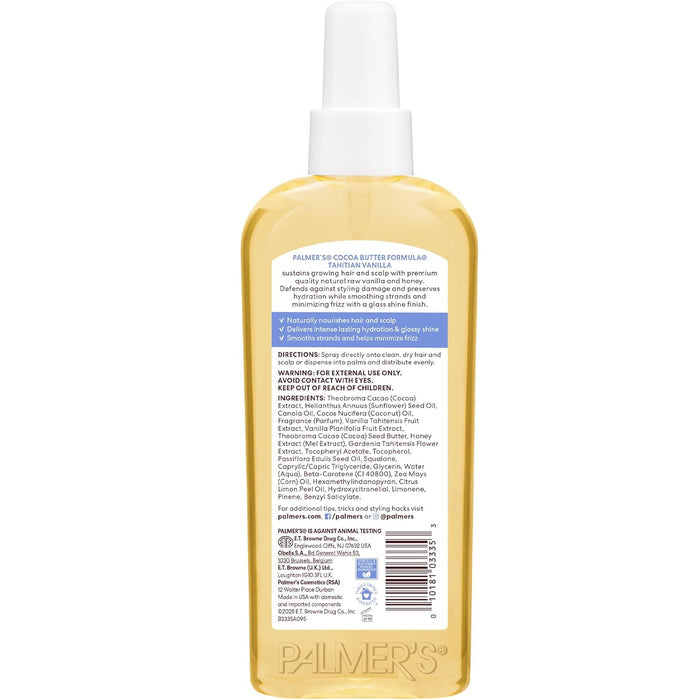 Palmer's Cocoa Butter Formula Tahitian Vanilla Hair Oil – Calming Wind-Down Treatment for Dry, Frizzy Strands