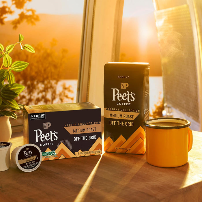 Peet's Coffee Off the Grid Blend Ground Coffee – Smooth Medium Roast for Daily Self-Care Coffee Moments