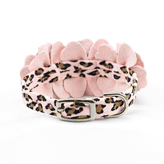 PINK CHEETAH COUTURE TINKIE’S GARDEN FLOWER DOG COLLAR
