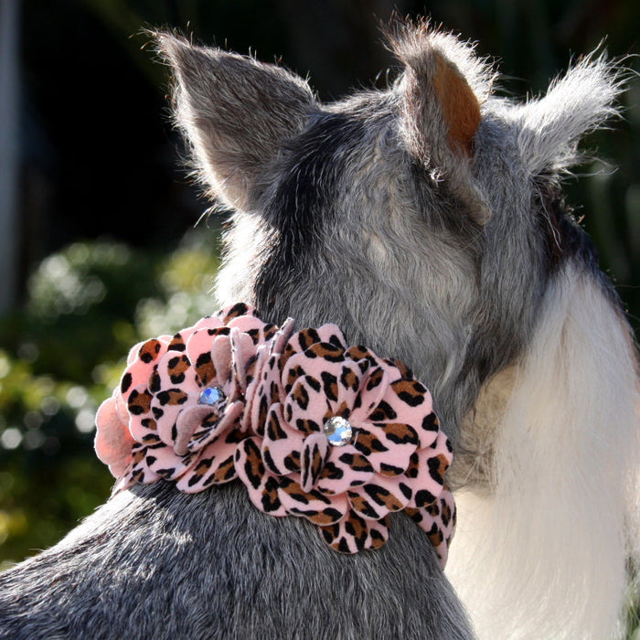 PINK CHEETAH COUTURE TINKIE’S GARDEN FLOWER DOG COLLAR