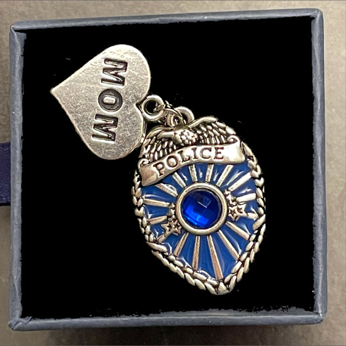 Police Necklace-Thin Blue Line Mom Necklace.