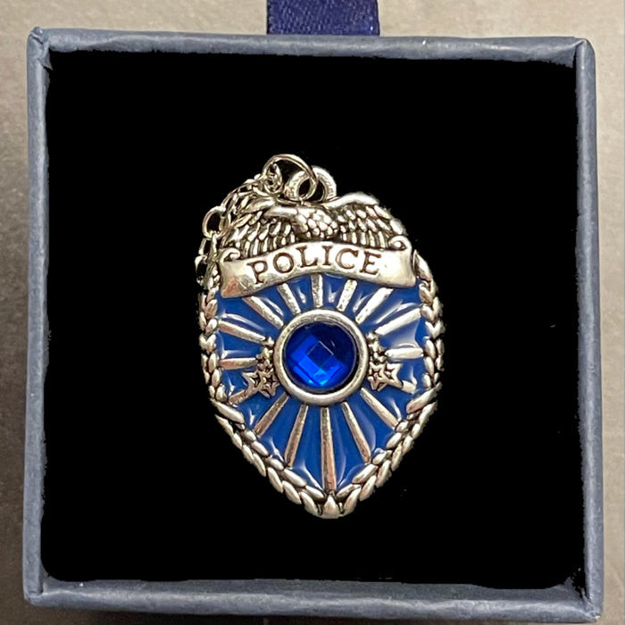 Police Necklace-Thin Blue Line Necklace.