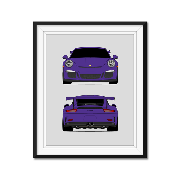Porsche 911 GT3 RS (2013-2016) 991.1 (Front and Rear) Poster