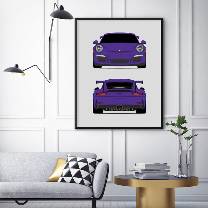 Porsche 911 GT3 RS (2013-2016) 991.1 (Front and Rear) Poster