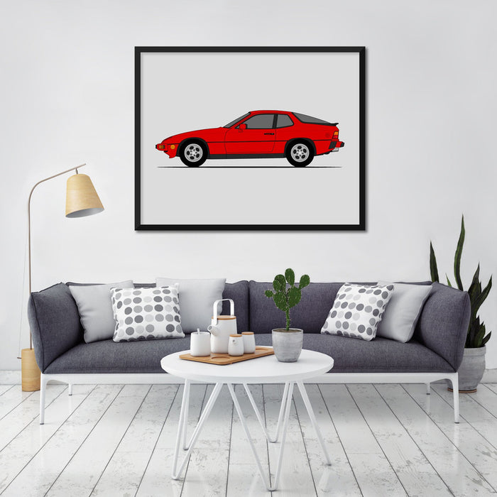 Porsche 924 S (1976-1988) (Side Profile) Poster