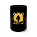 Proudly Served: 15oz Black Military Design Mug - America Army Veteran