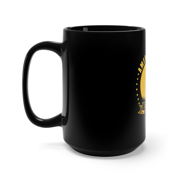 Proudly Served: 15oz Black Military Design Mug - America Army Veteran