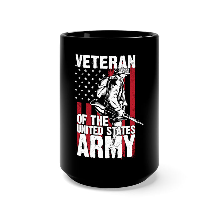 Proudly Served: 15oz Military Design Black Mug - Honoring a United States Army Veteran
