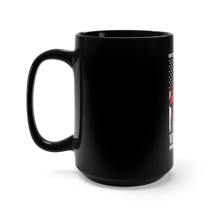 Proudly United: 15oz Military Design Black Mug - Honoring Veterans of the United States of America on Veteran's Day