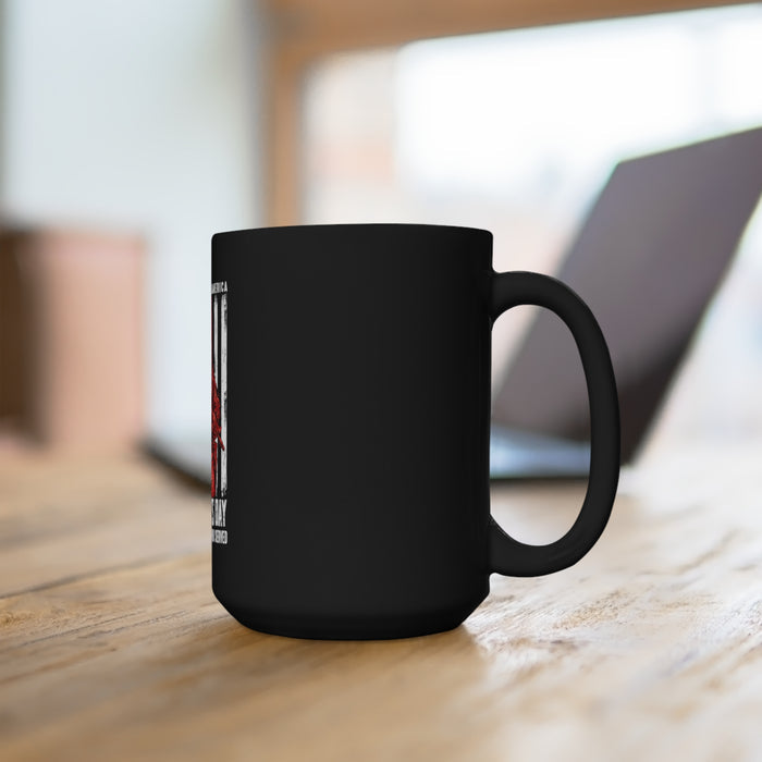Proudly United: 15oz Military Design Black Mug - Honoring Veterans of the United States of America on Veteran's Day