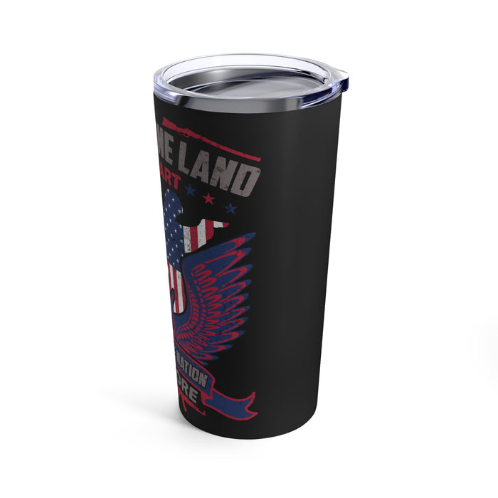 Proudly United: 20oz Black Military Design Tumbler - One Flag, One Land, One Heart