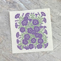 Purple Petunia Linocut - Custom Swedish Dish Cloth