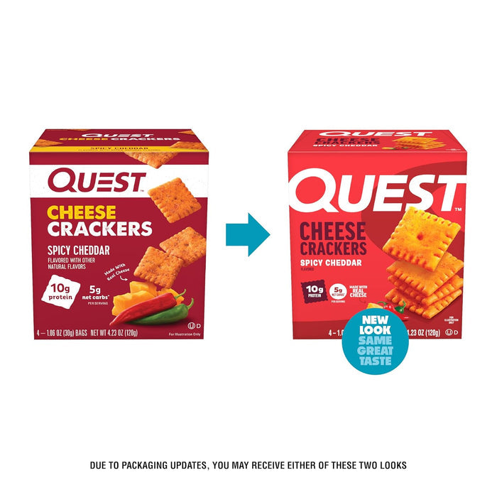 Quest Nutrition Cheese Crackers – Packable Crunch for Camping and Backpacking, Cheddar Blast 4-Count