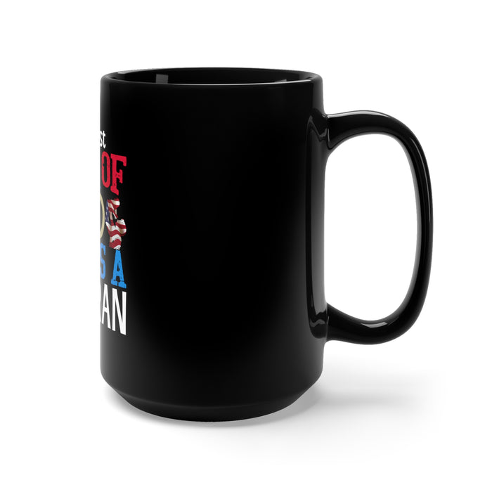 Raised by a Veteran, Forever Grateful: 15oz Military Design Black Mug