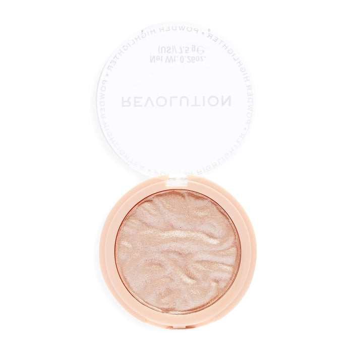 pressed powder highlighter in a compact palette format (0.17–0.22 oz)