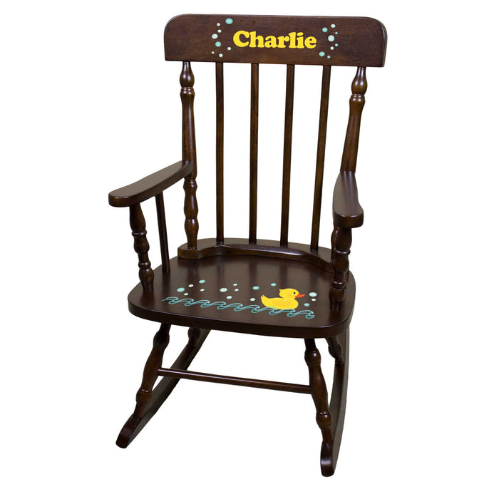 Rubber Ducky Espresso Spindle Rocking Chair