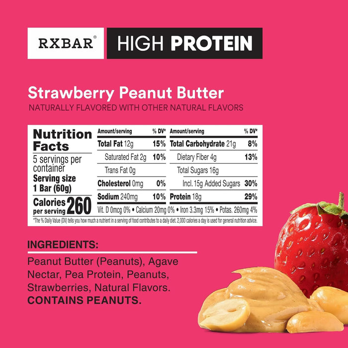 six simple, whole-food ingredients (peanut butter, agave nectar, pea protein, peanuts, fruit/vanilla, natural flavors)