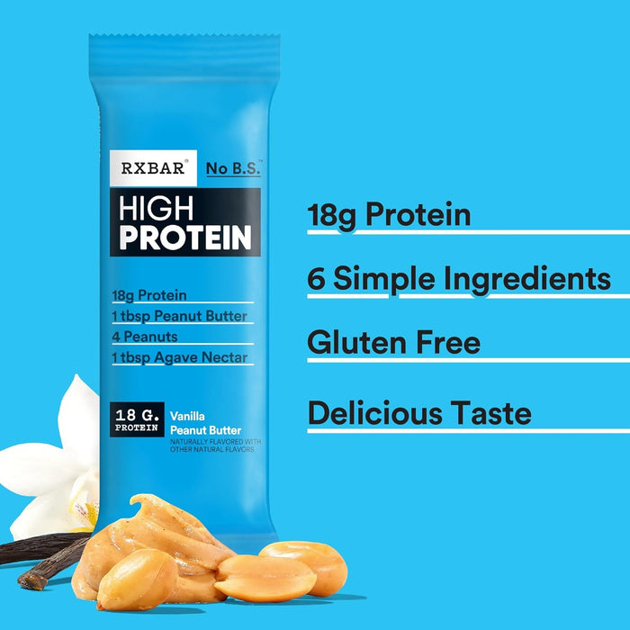 RXBAR High Protein Bars – Backpacking-Ready Calorie Dense Energy for Multi-Day Treks, 12 Pack