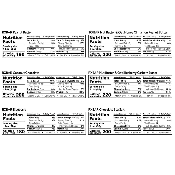 whole-food ingredients including dates, egg whites, almonds, cashews, and peanuts