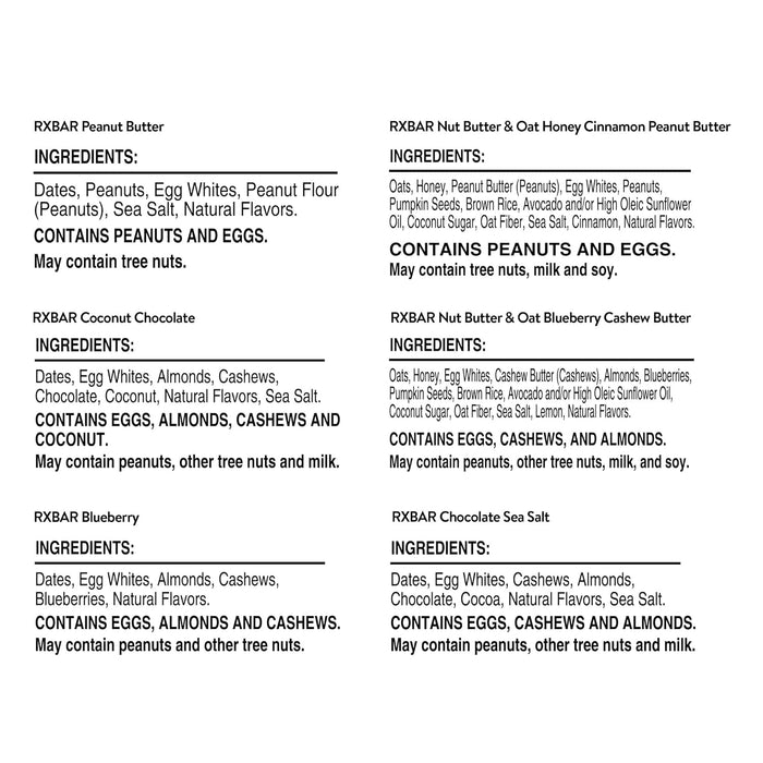 high protein content per bar from egg whites and nuts