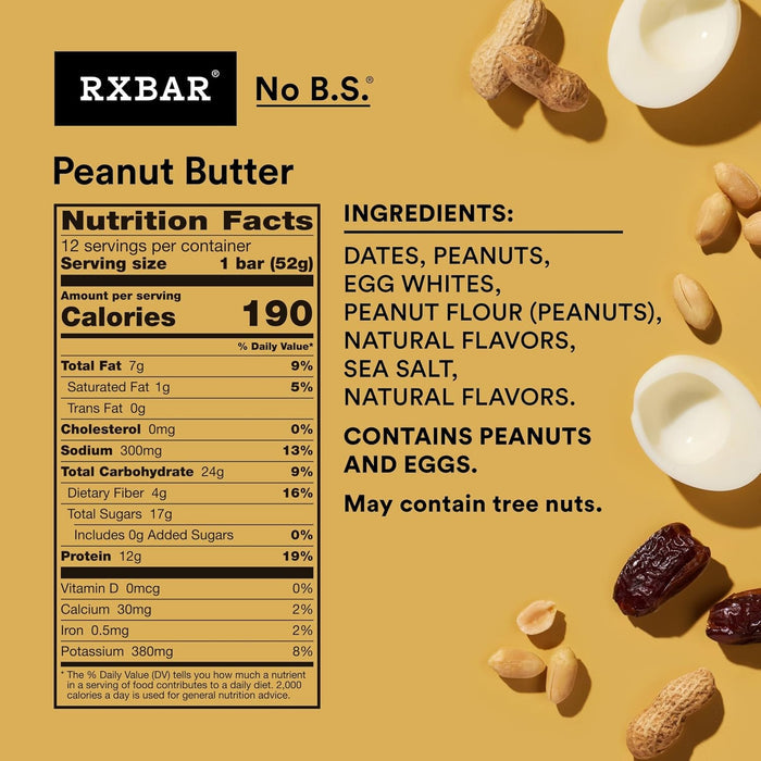 five-ingredient recipe: dates, peanuts, egg whites, natural flavors, sea salt