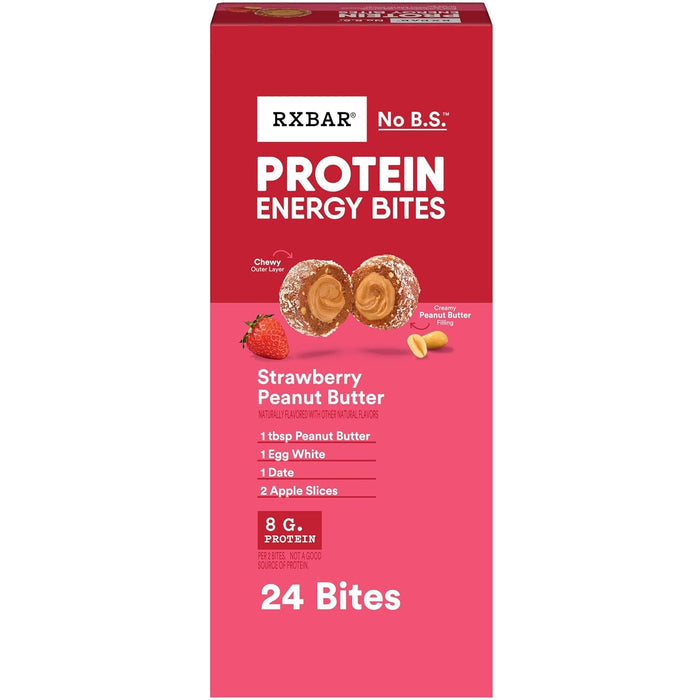 8g protein per two-bite serving powered by egg whites and peanut butter