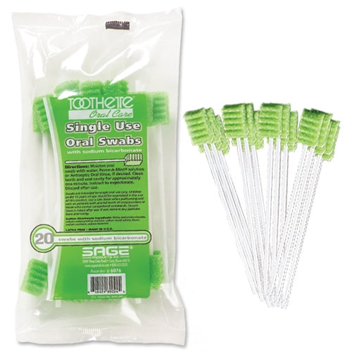 Sage Toothette Oral Care Plus Swabs with Sodium Bicarbonate