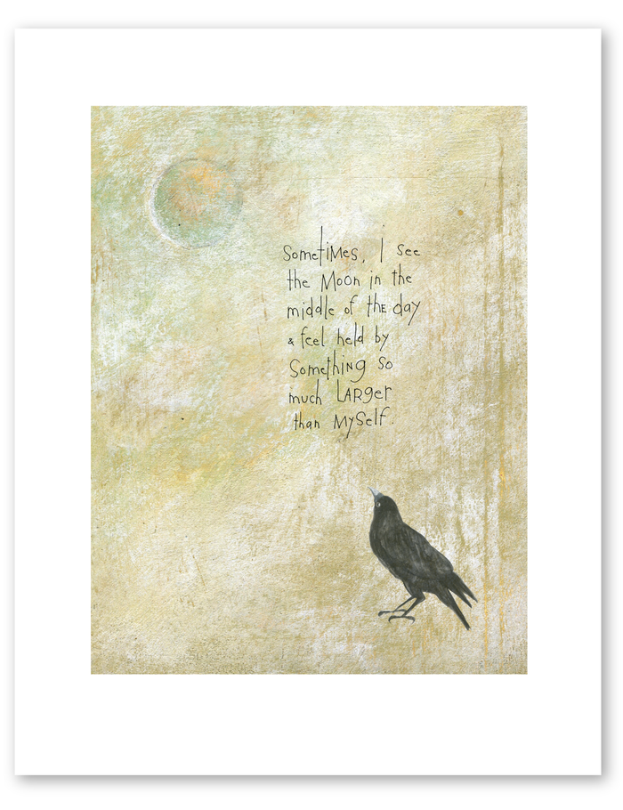 SALE bird & brush: midday moon art print