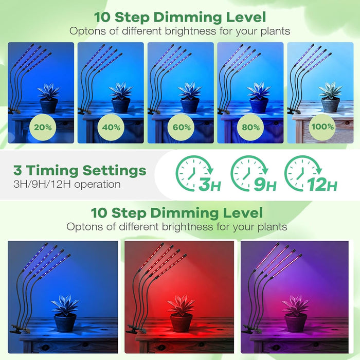 360° flexible goosenecks on each head for independent positioning