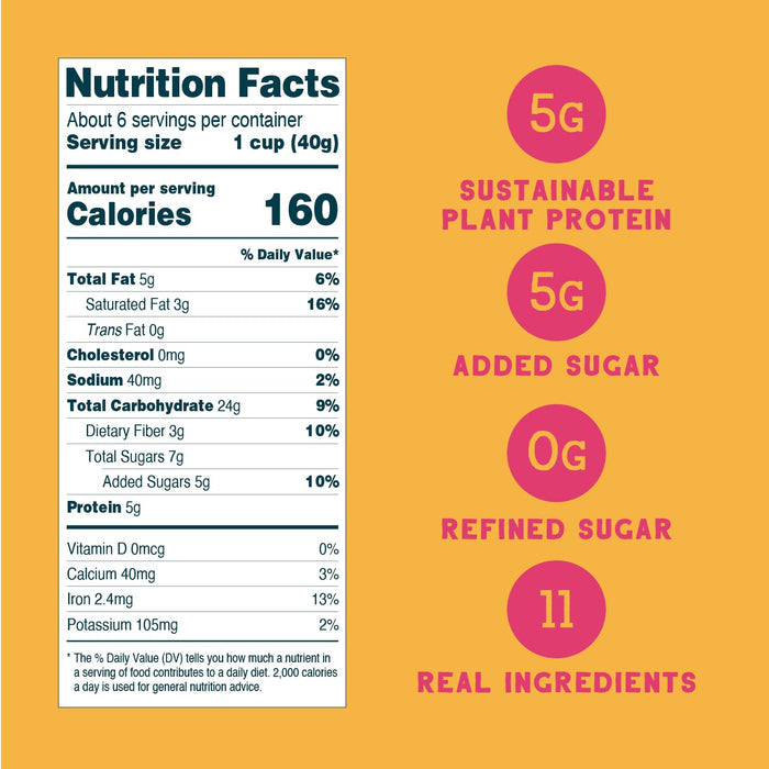 0g refined sugar, sweetened naturally with maple syrup