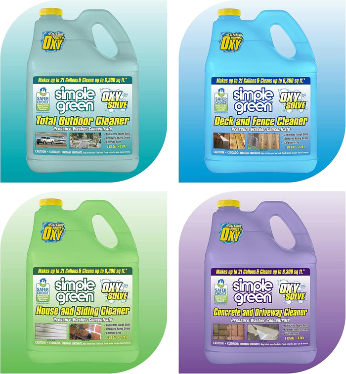Simple Green Oxy Solve Total Outdoor Cleaner – 1 Gal Peroxide Formula for Fences, Siding, and Walkways