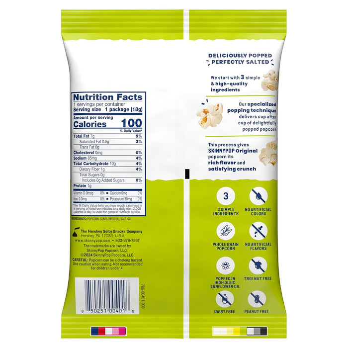 popped in high oleic sunflower oil (no artificial colors or flavors)