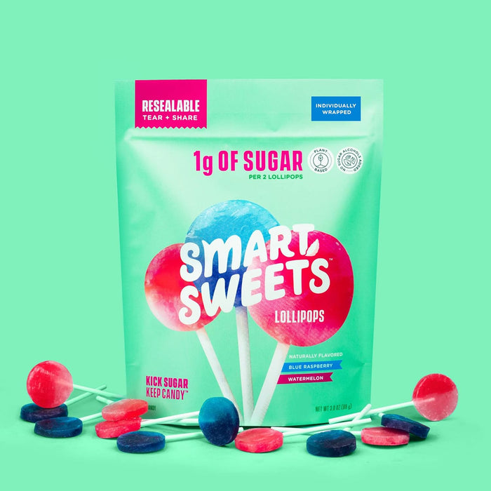 SmartSweets Lollipops – Safe Snack for Classrooms and Playdates, No Artificial Sweeteners
