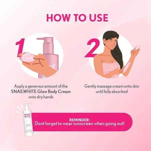 Snail White Glow Body Cream – Pomegranate & AHA - Body Care - Snail White -- United Arab Emirates -- Pinky Cosmetics