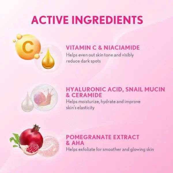 Snail White Glow Body Cream – Pomegranate & AHA - Body Care - Snail White -- United Arab Emirates -- Pinky Cosmetics