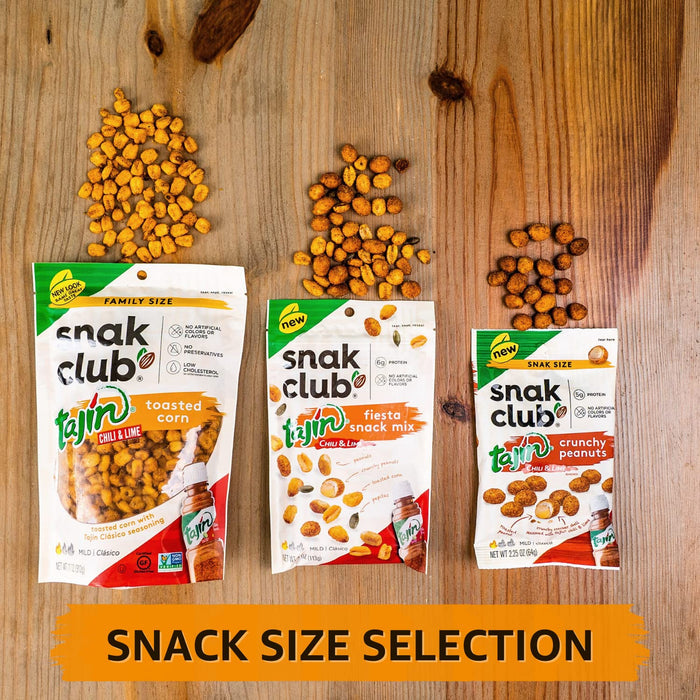 Snak Club Tajin Toasted Corn – Mess-Free Camping and Road Trip Snack, Mild Tajin Chili-Lime Roasted Corn 11 oz