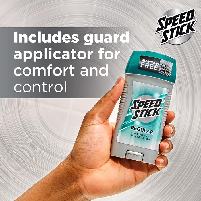 Speed Stick Men's Deodorant – Streamlined Bathroom Essential, Unscented Aluminum-Free Stick, 4 Pack