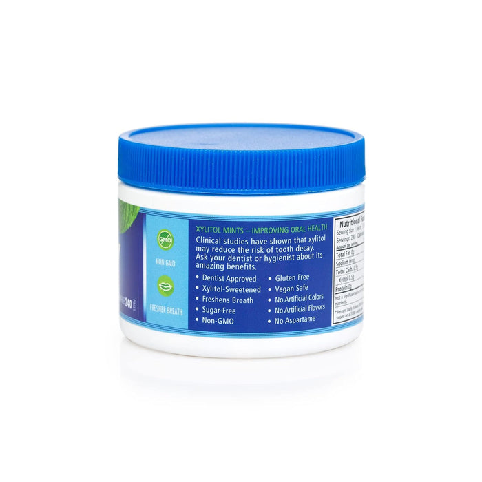 hard-candy format designed for slow dissolution, maximizing saliva stimulation and breath contact time