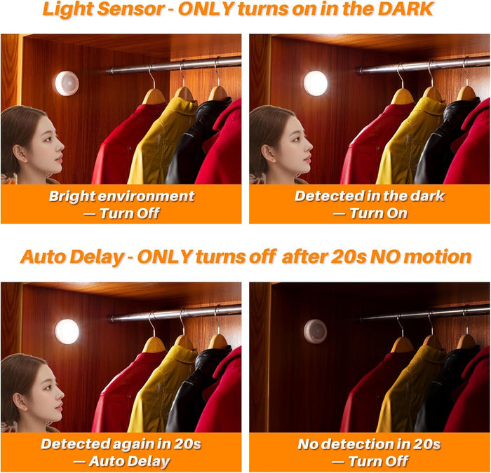 20-second automatic shutoff after motion ceases to conserve power