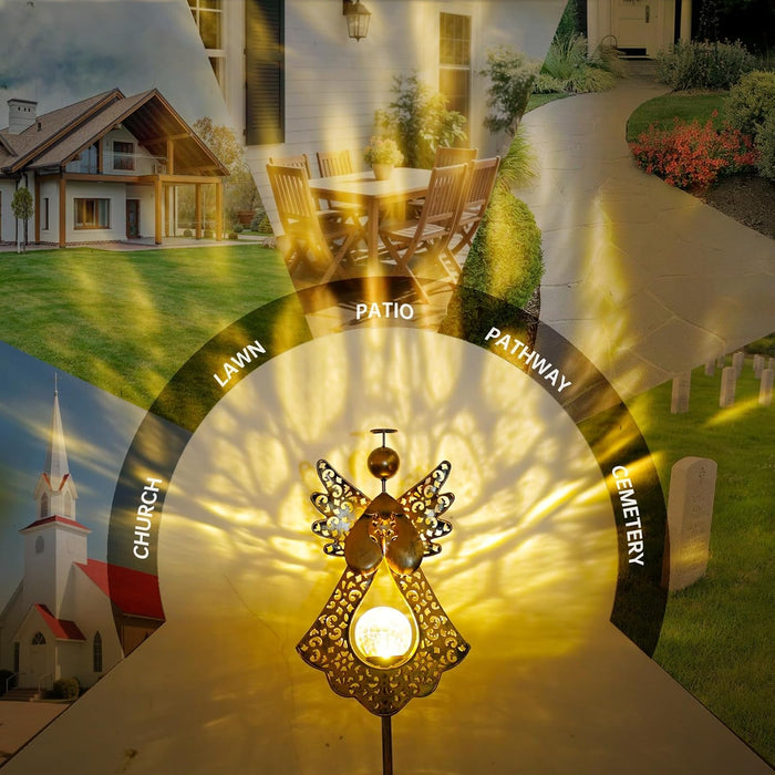 crackle glass globe that refracts the warm white led into a decorative, faceted light pattern